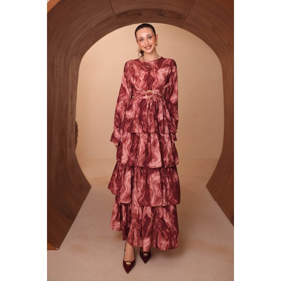 Baskılı Modal Elbise 8137