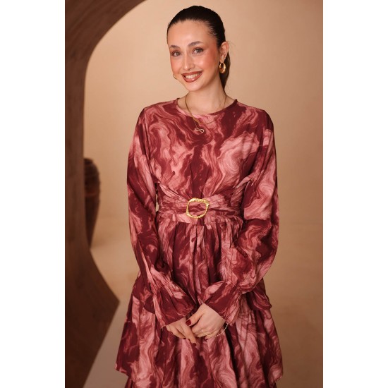 Baskılı Modal Elbise 8137