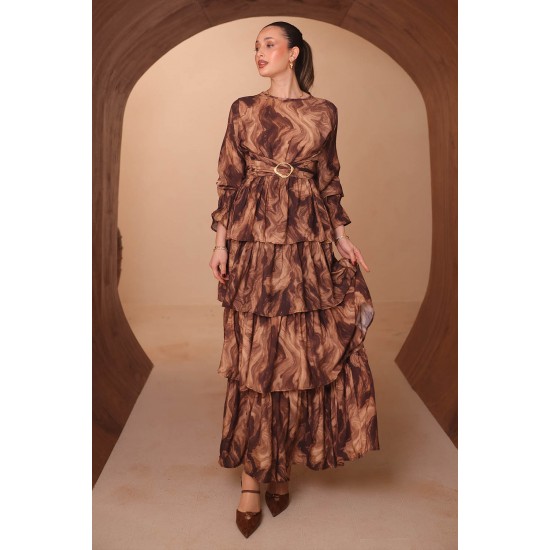 Baskılı Modal Elbise 8137