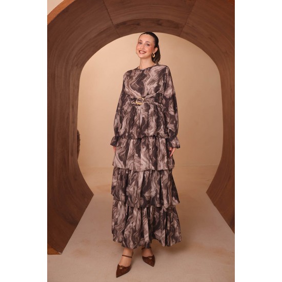 Baskılı Modal Elbise 8137