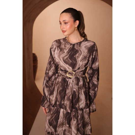 Baskılı Modal Elbise 8137