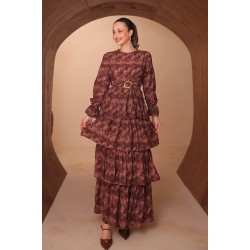 Baskılı Modal Elbise 8138