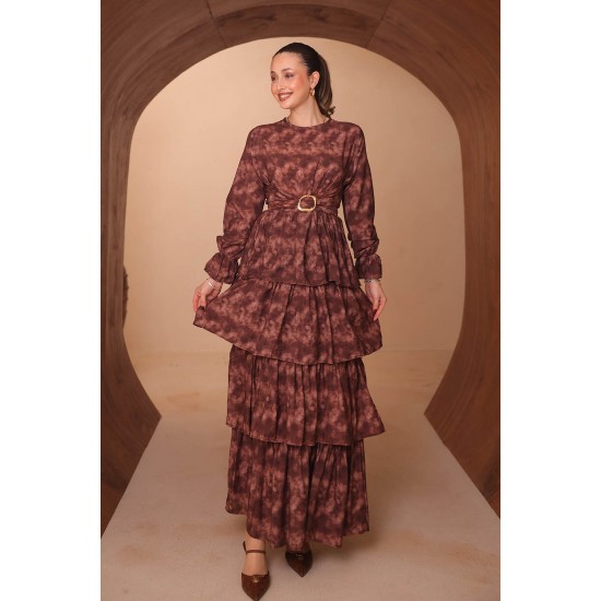 Baskılı Modal Elbise 8138