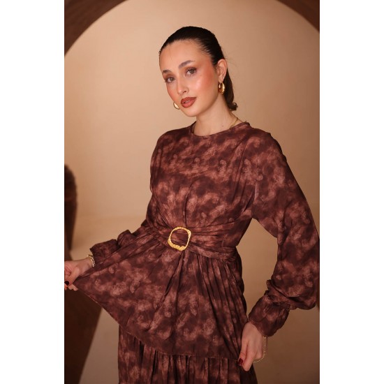 Baskılı Modal Elbise 8138