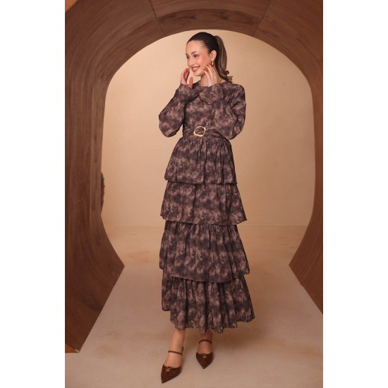 Baskılı Modal Elbise 8138