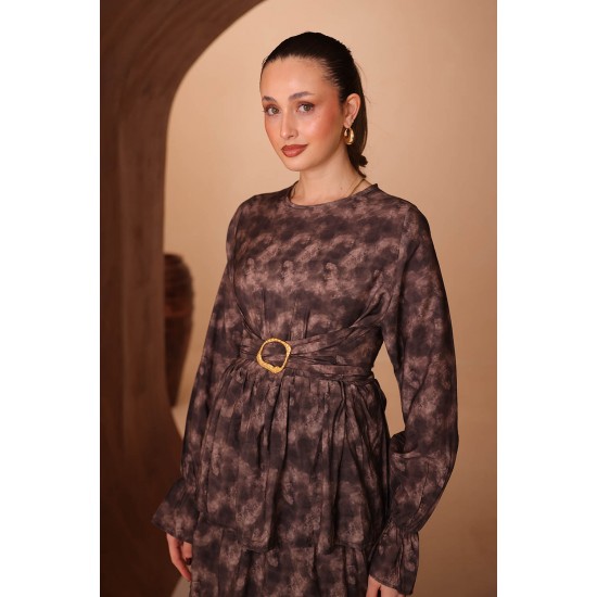 Baskılı Modal Elbise 8138