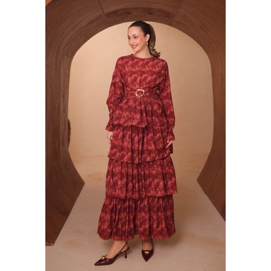 Baskılı Modal Elbise 8138