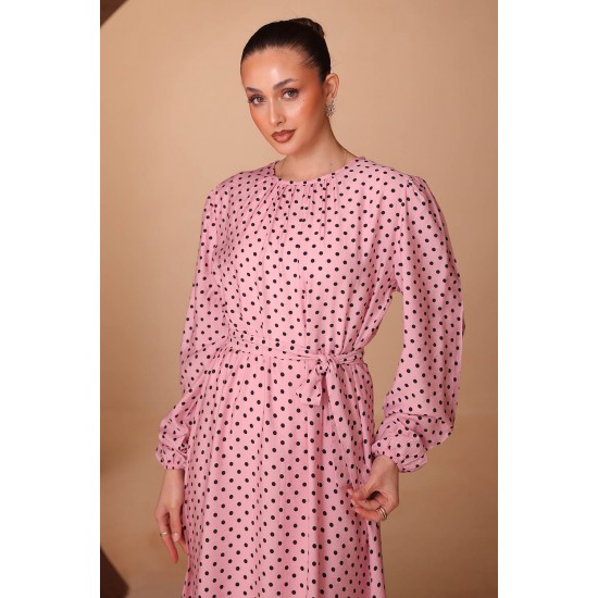 Puantiye Lilyum Elbise 8188