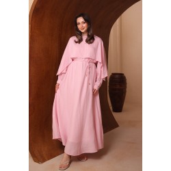 Pelerinli Çilek Elbise 8229